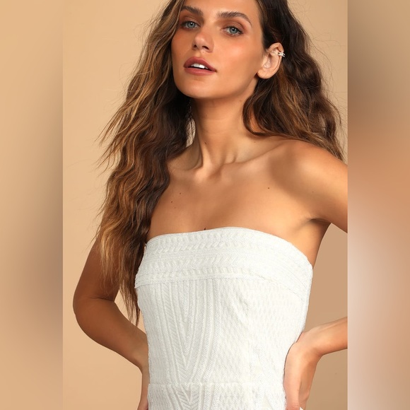 Lulu’s Magnificent Love White Sequin Strapless Maxi Dress (Size XS) - Picture 4 of 11